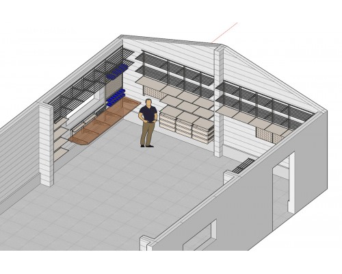 Металлические стеллажи с выдвижными ящиками в гараж