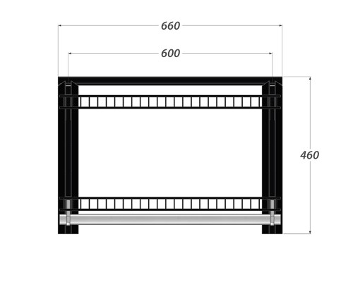 Полка со штангой для одежды на плечиках